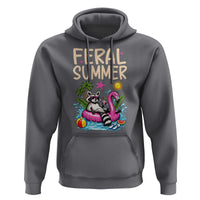 Funny Beach Raccoon Hoodie Feral Summer Vacation Gift