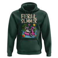 Funny Beach Raccoon Hoodie Feral Summer Vacation Gift