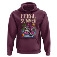 Funny Beach Raccoon Hoodie Feral Summer Vacation Gift
