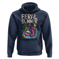 Funny Beach Raccoon Hoodie Feral Summer Vacation Gift