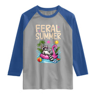 Funny Beach Raccoon Raglan Shirt Feral Summer Vacation Gift