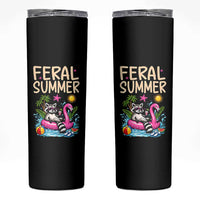 Funny Beach Raccoon Skinny Tumbler Feral Summer Vacation Gift
