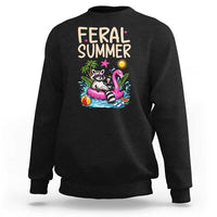 Funny Beach Raccoon Sweatshirt Feral Summer Vacation Gift