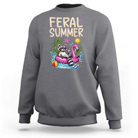 Funny Beach Raccoon Sweatshirt Feral Summer Vacation Gift