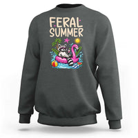 Funny Beach Raccoon Sweatshirt Feral Summer Vacation Gift