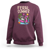 Funny Beach Raccoon Sweatshirt Feral Summer Vacation Gift