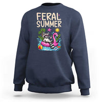 Funny Beach Raccoon Sweatshirt Feral Summer Vacation Gift