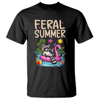 Funny Beach Raccoon T Shirt Feral Summer Vacation Gift