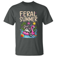 Funny Beach Raccoon T Shirt Feral Summer Vacation Gift
