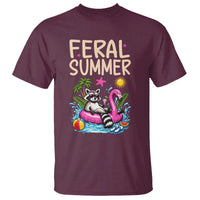 Funny Beach Raccoon T Shirt Feral Summer Vacation Gift