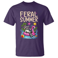 Funny Beach Raccoon T Shirt Feral Summer Vacation Gift