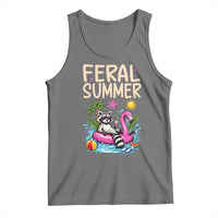 Funny Beach Raccoon Tank Top Feral Summer Vacation Gift