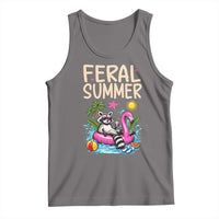 Funny Beach Raccoon Tank Top Feral Summer Vacation Gift