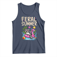 Funny Beach Raccoon Tank Top Feral Summer Vacation Gift