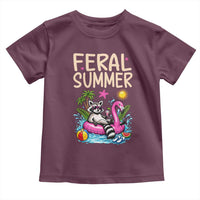 Funny Beach Raccoon Toddler T Shirt Feral Summer Vacation Gift