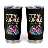 Funny Beach Raccoon Tumbler Cup Feral Summer Vacation Gift