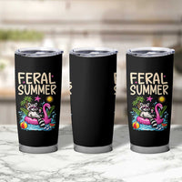 Funny Beach Raccoon Tumbler Cup Feral Summer Vacation Gift