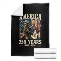 250 Years America Anniversary Throw Blanket Vintage President Playing Guitar 4th of July