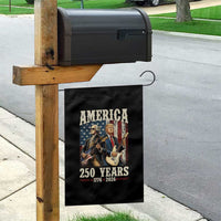 250 Years America Anniversary Garden Flag Vintage President Playing Guitar 4th of July