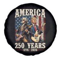250 Years America Anniversary Spare Tire Cover Vintage President Playing Guitar 4th of July