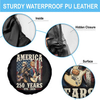 250 Years America Anniversary Spare Tire Cover Vintage President Playing Guitar 4th of July