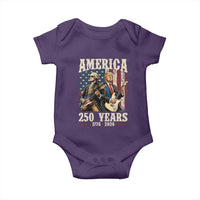 250 Years America Anniversary Baby Onesie Vintage President Playing Guitar 4th of July