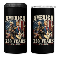 250 Years America Anniversary 4 in 1 Can Cooler Tumbler Vintage President Playing Guitar 4th of July