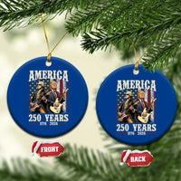 250 Years America Anniversary Ceramic Ornament Vintage President Playing Guitar 4th of July