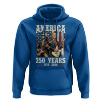 250 Years America Anniversary Hoodie Vintage President Playing Guitar 4th of July