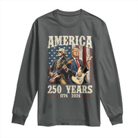 250 Years America Anniversary Long Sleeve Shirt Vintage President Playing Guitar 4th of July