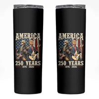 250 Years America Anniversary Skinny Tumbler Vintage President Playing Guitar 4th of July