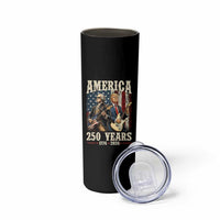 250 Years America Anniversary Skinny Tumbler Vintage President Playing Guitar 4th of July