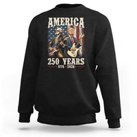 250 Years America Anniversary Sweatshirt Vintage President Playing Guitar 4th of July