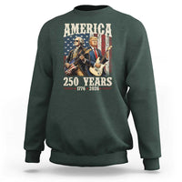 250 Years America Anniversary Sweatshirt Vintage President Playing Guitar 4th of July