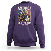250 Years America Anniversary Sweatshirt Vintage President Playing Guitar 4th of July