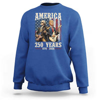250 Years America Anniversary Sweatshirt Vintage President Playing Guitar 4th of July