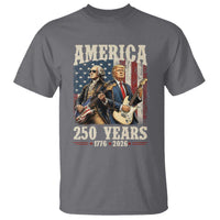 250 Years America Anniversary T Shirt Vintage President Playing Guitar 4th of July