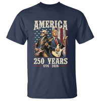 250 Years America Anniversary T Shirt Vintage President Playing Guitar 4th of July