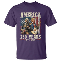 250 Years America Anniversary T Shirt Vintage President Playing Guitar 4th of July