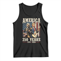 250 Years America Anniversary Tank Top Vintage President Playing Guitar 4th of July