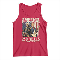 250 Years America Anniversary Tank Top Vintage President Playing Guitar 4th of July