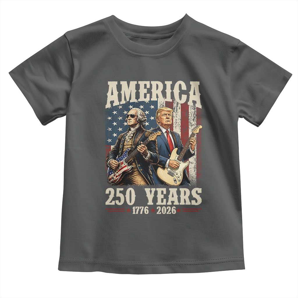 250 Years America Anniversary Toddler T Shirt Vintage President Playing Guitar 4th of July
