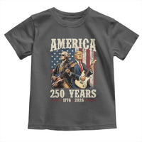 250 Years America Anniversary Toddler T Shirt Vintage President Playing Guitar 4th of July