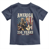 250 Years America Anniversary Toddler T Shirt Vintage President Playing Guitar 4th of July