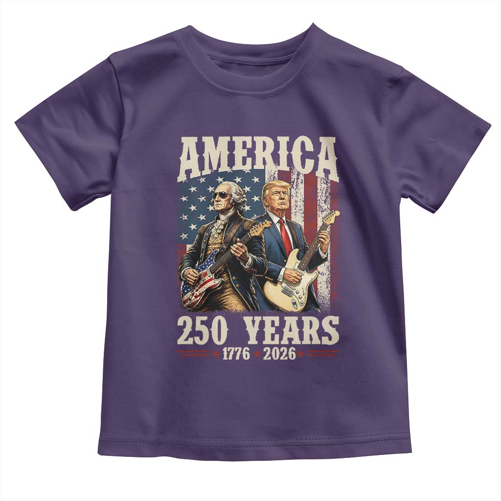 250 Years America Anniversary Toddler T Shirt Vintage President Playing Guitar 4th of July