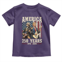 250 Years America Anniversary Toddler T Shirt Vintage President Playing Guitar 4th of July