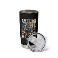 250 Years America Anniversary Tumbler Cup Vintage President Playing Guitar 4th of July
