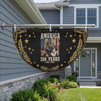 250 Years America Anniversary Patriotic Fan Flag Vintage President Playing Guitar 4th of July