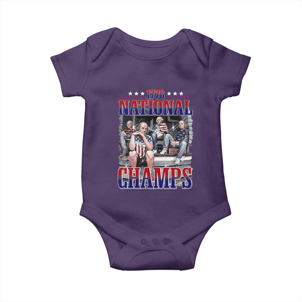 1776 National Champs Baby Onesie Funny Founding Father USA 250th Anniversary