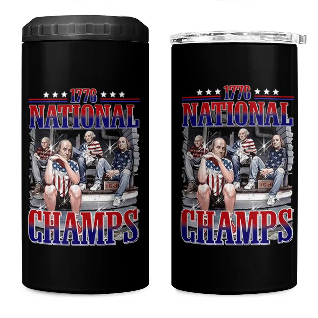 1776 National Champs 4 in 1 Can Cooler Tumbler Funny Founding Father USA 250th Anniversary